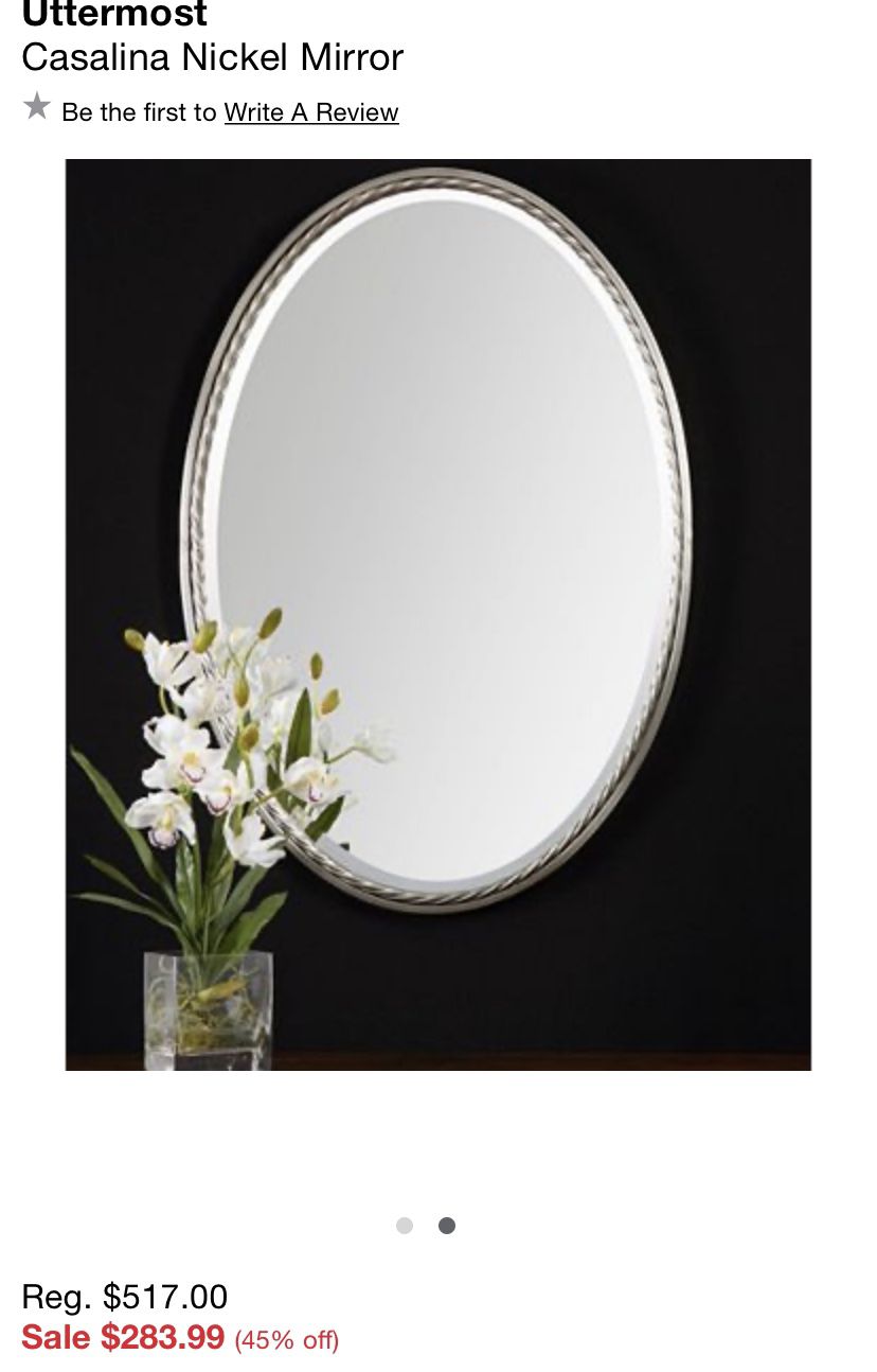 Uttermost Casalina Nickel Oval Mirror