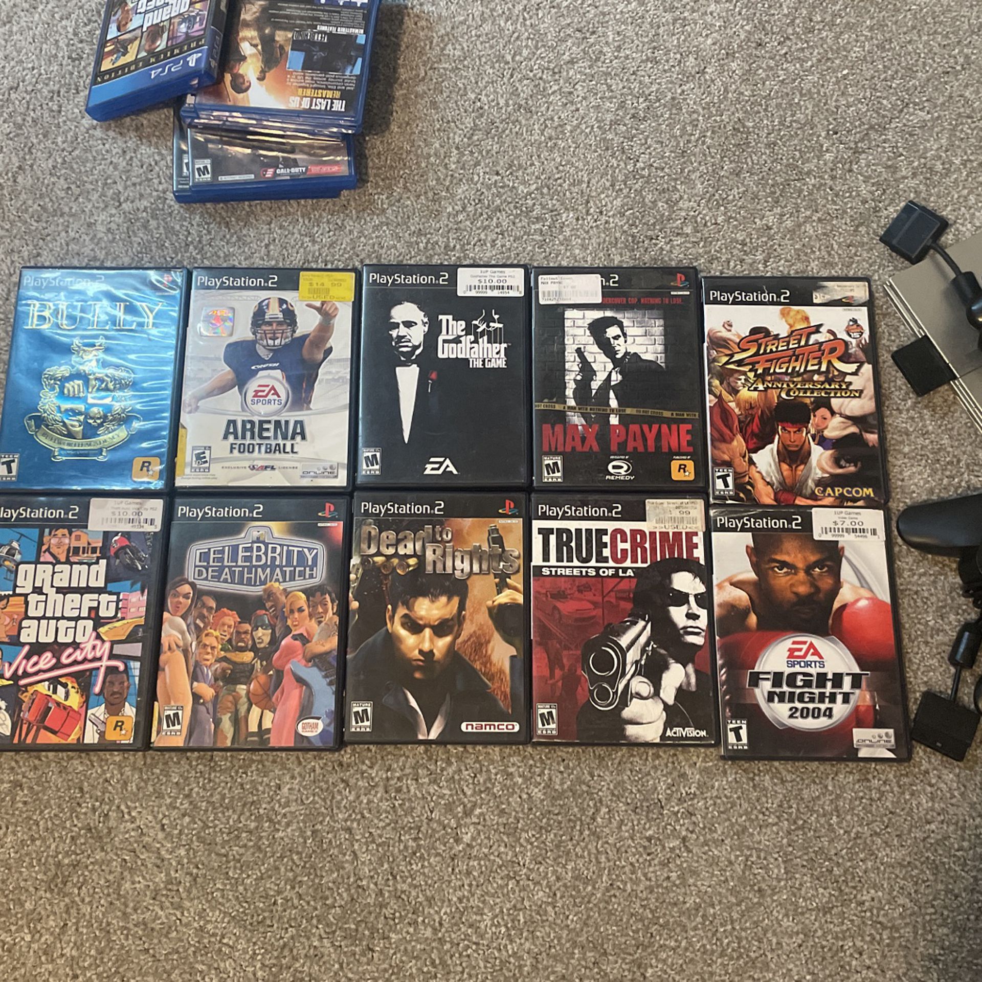 Silver PS2 W/ 10 Games 