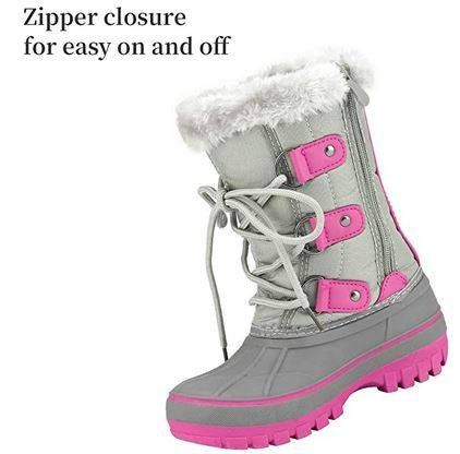 NEW size 1 Girl Kid Toddler Winter Snow Boots Faux Fur-Lined Ankle

