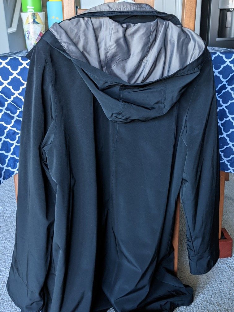 Brand New - Black Rain Jacket With Hood (XL)