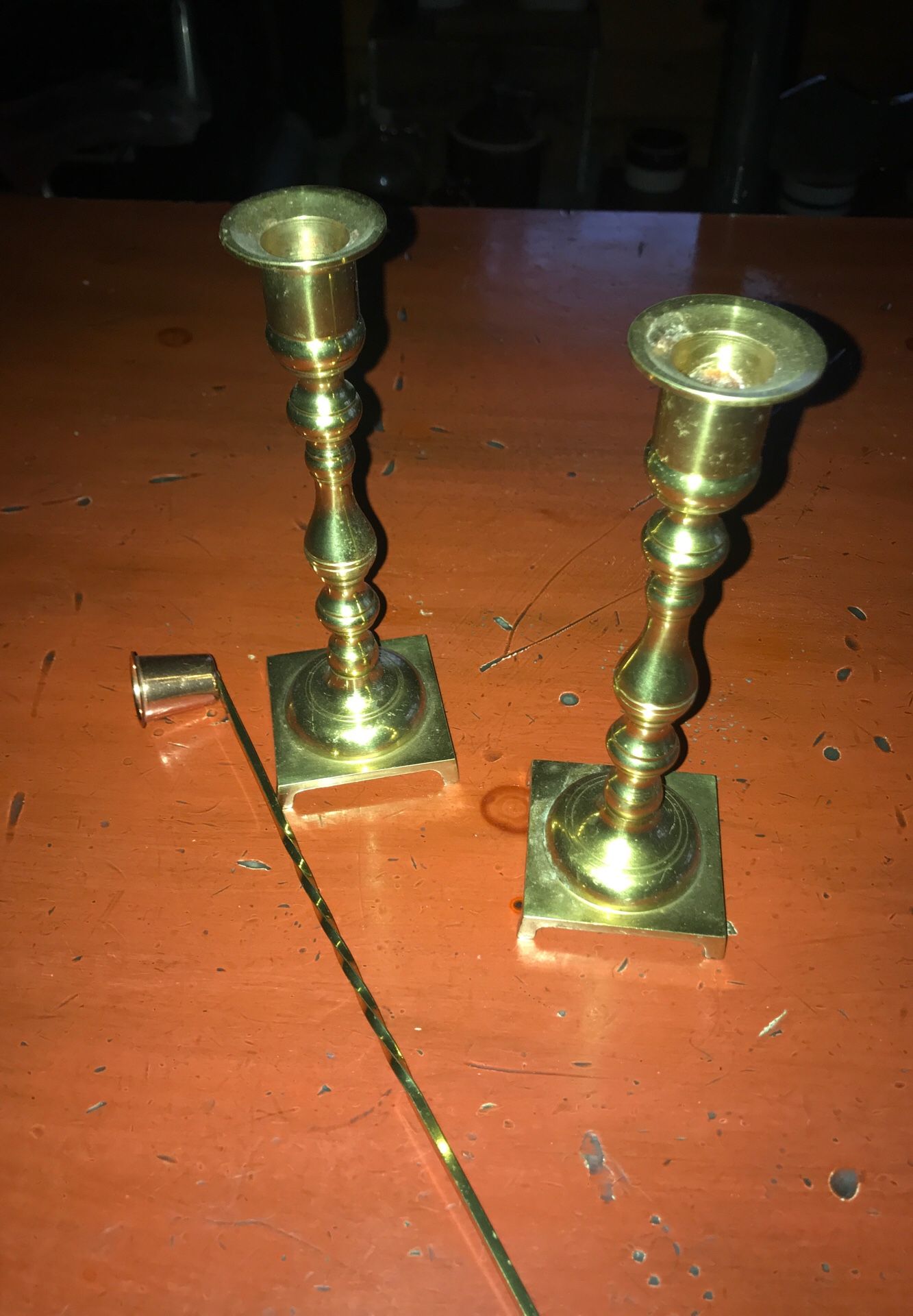 Brass candle holders