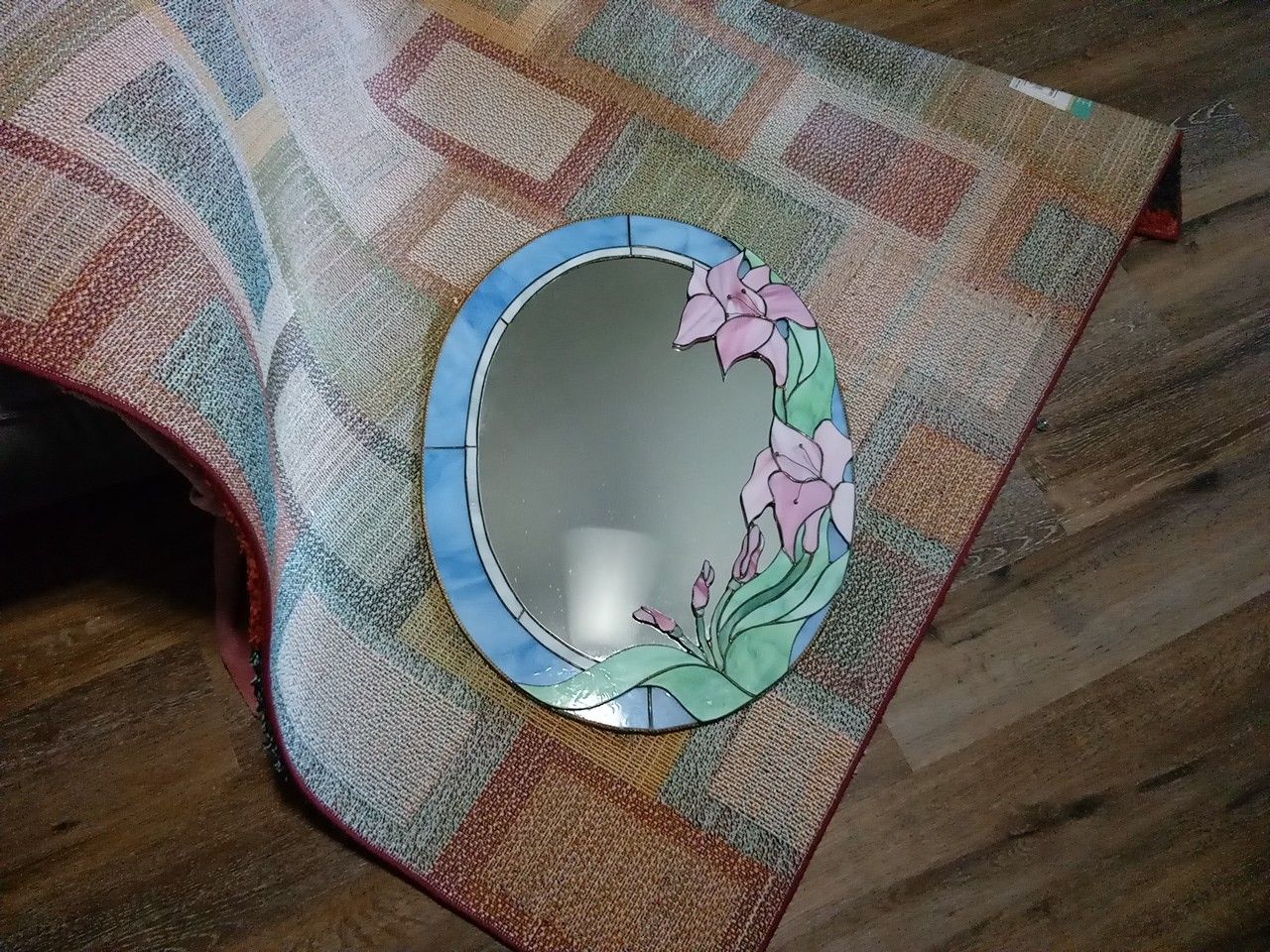 Oval Stain Glass Mirror