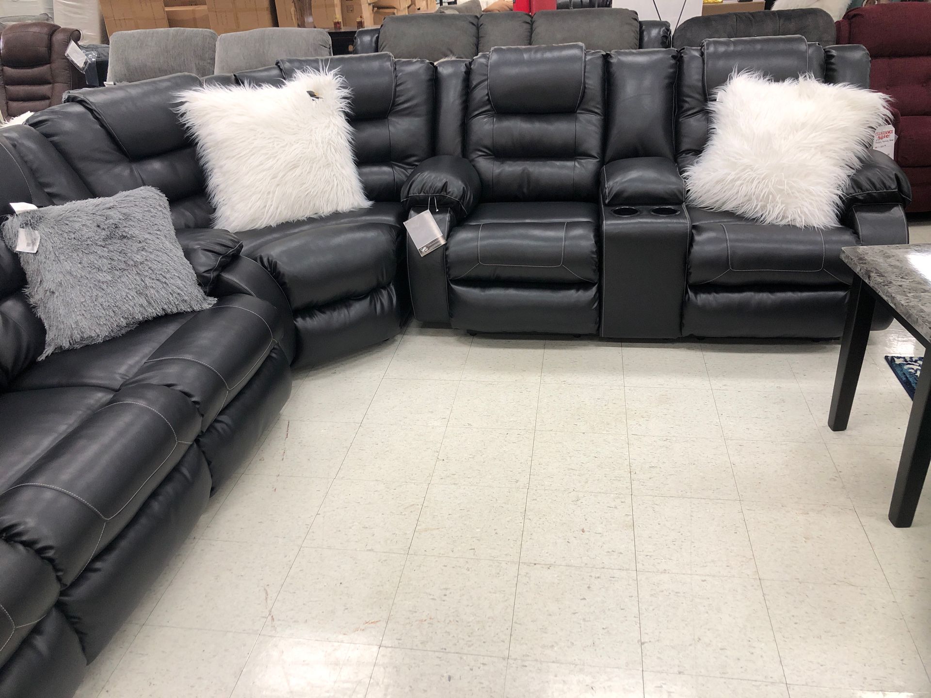 Reclining living room so available in black or brown sofa loveseat or sectional