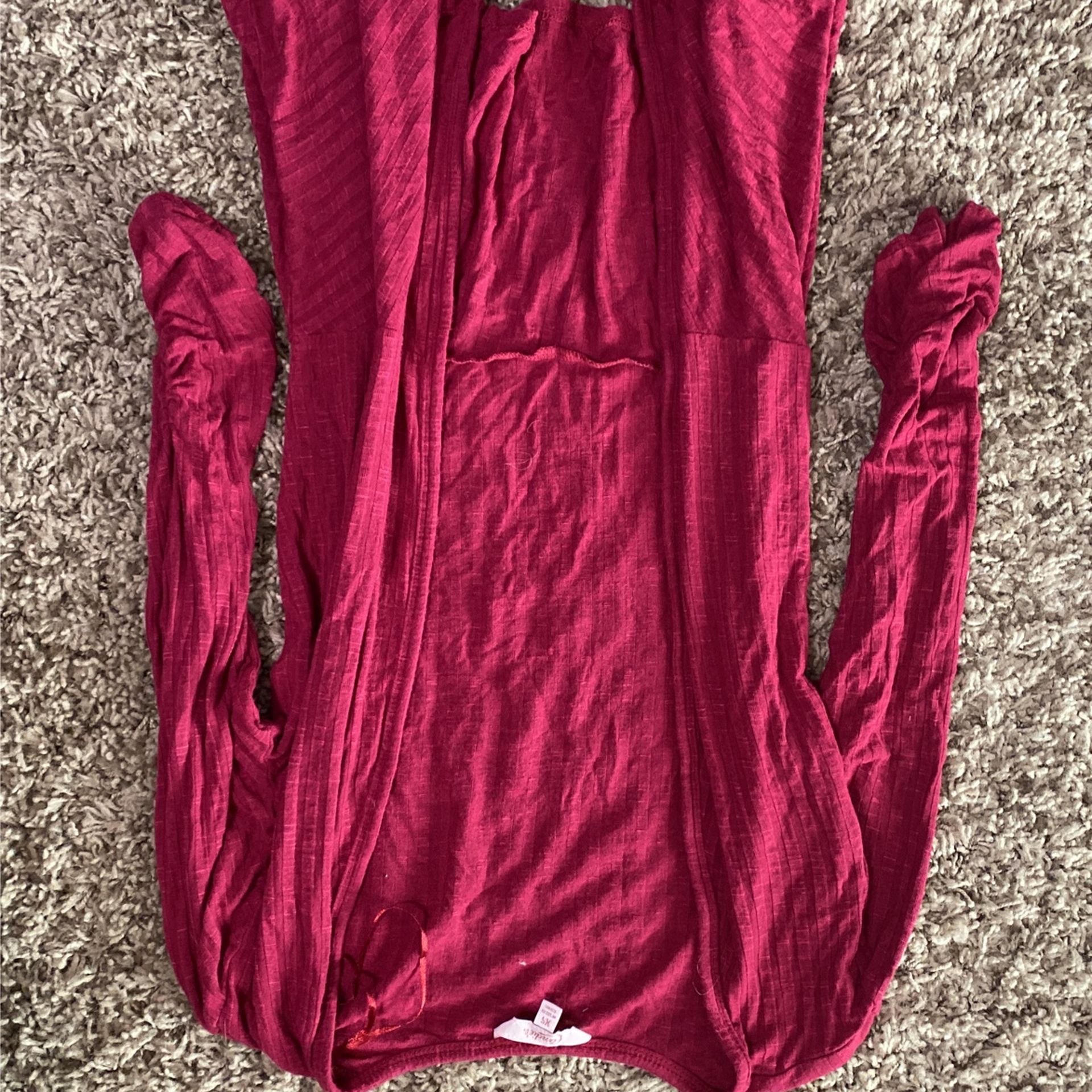 Open Front Maroon Cardigan