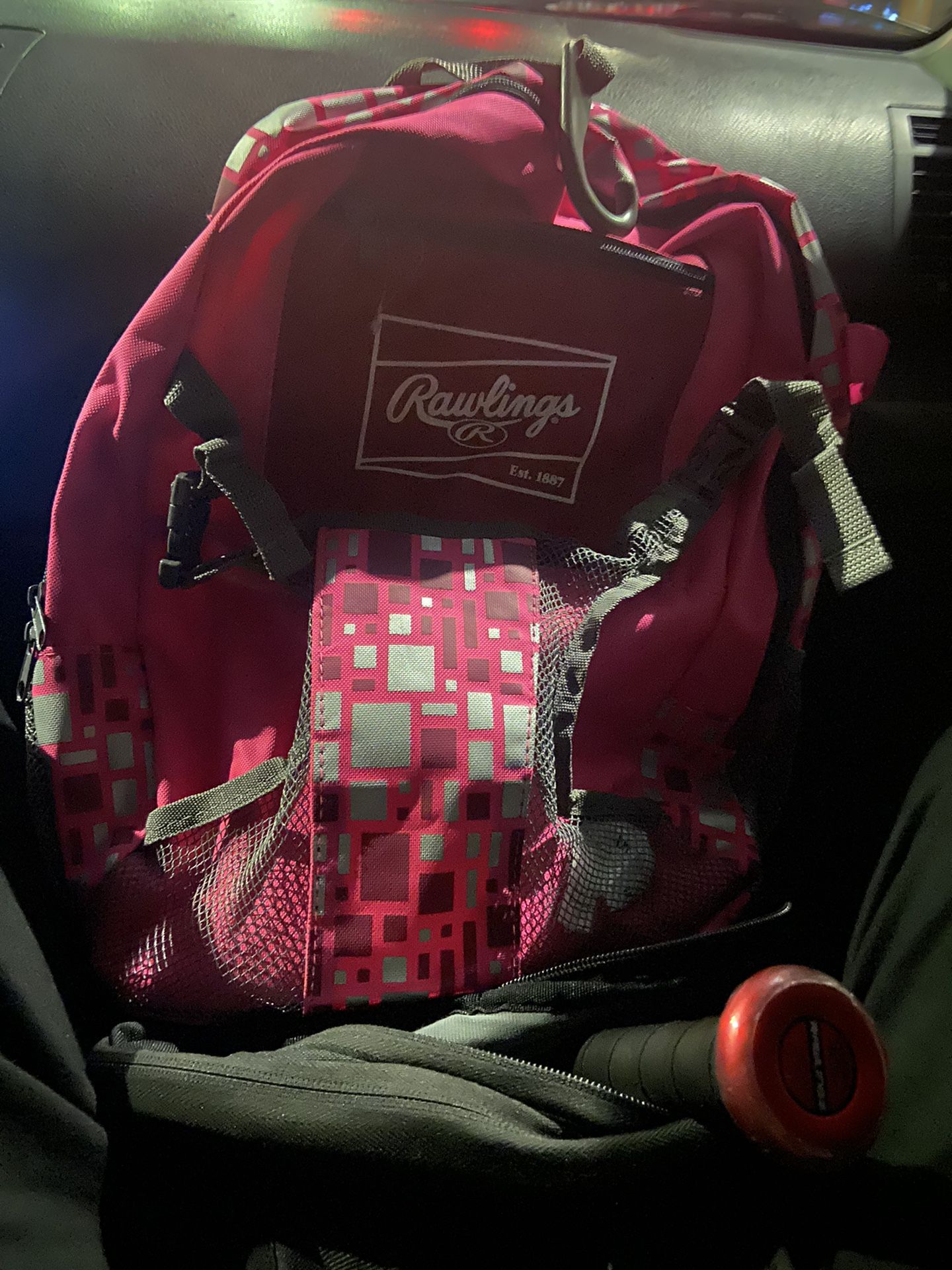 rawlings baseball pink backpack