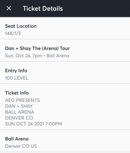 2 Tickets - Dan & Shay