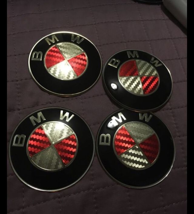 Bmw Caps red and gray custom Carbon fiber design
