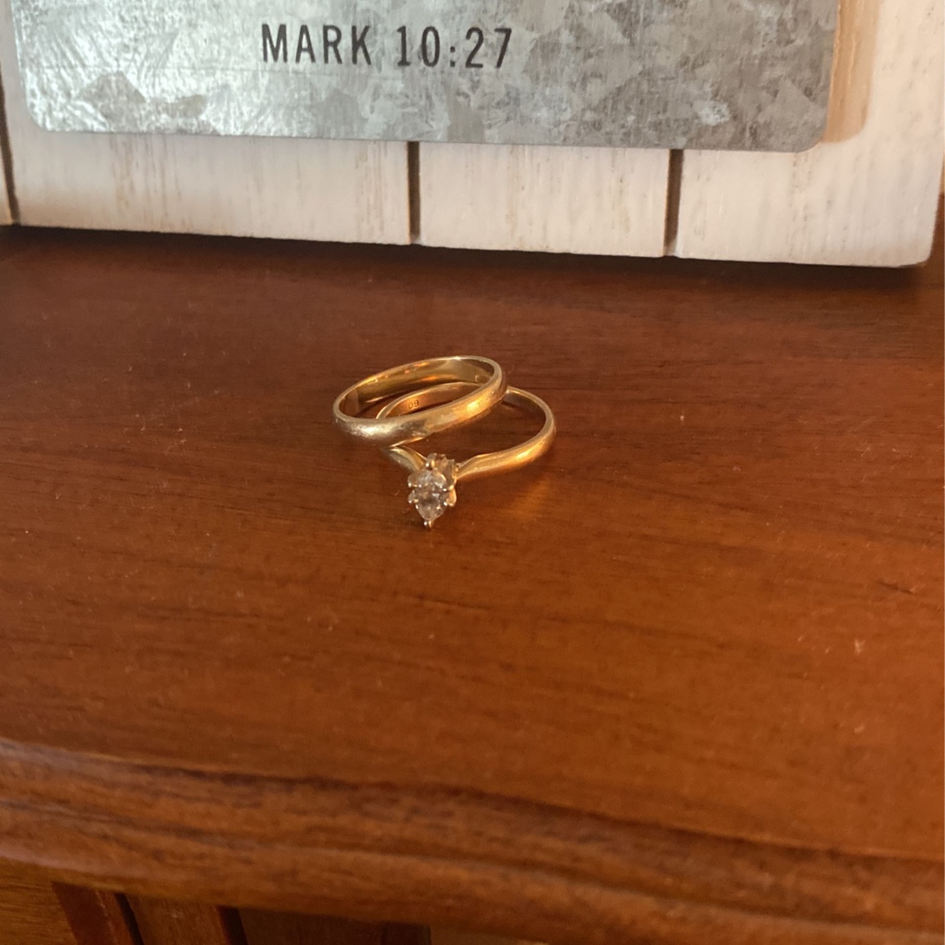 14k Simple Beautiful Gold Wedding Set