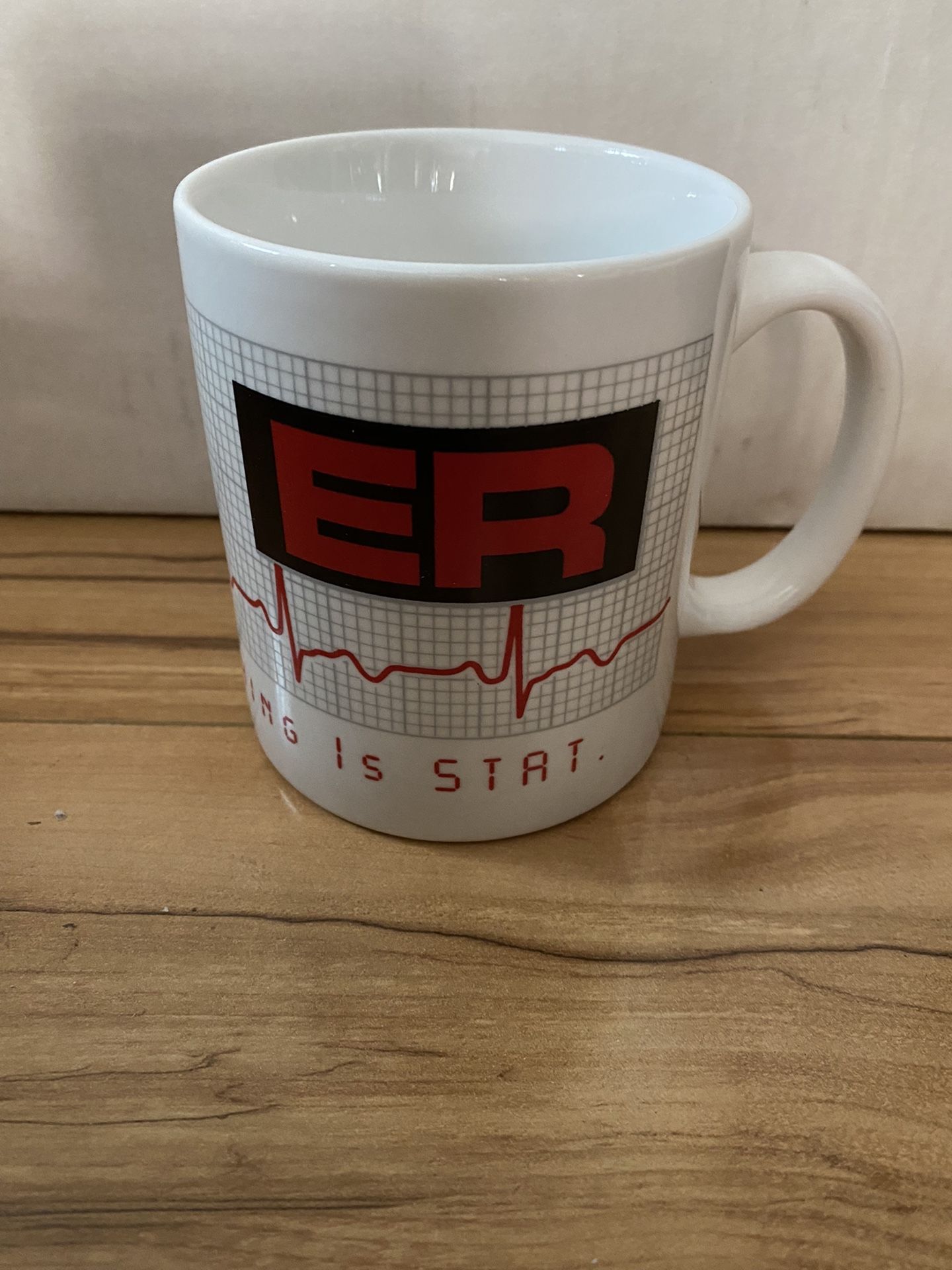 ER TV Show Coffee Cup Mug "Where Everything Is Stat" Warner Bros 1995 Doctor