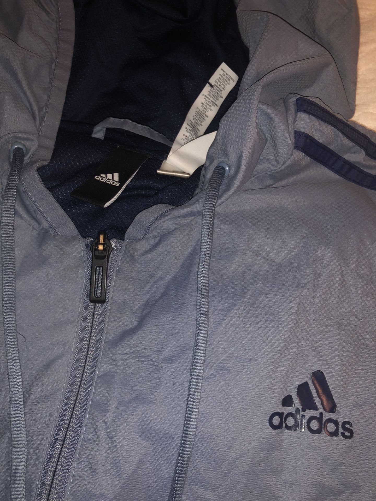 Adidas blue Grey windbreaker medium