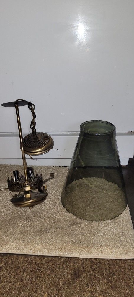 Vintage Late 60s Brass Hanging Candelabra Fixture