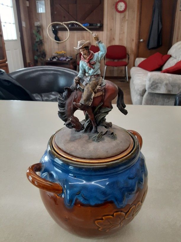 WOW LOOK at This Cowboy AND COOKIES JAR 12INCH TALL