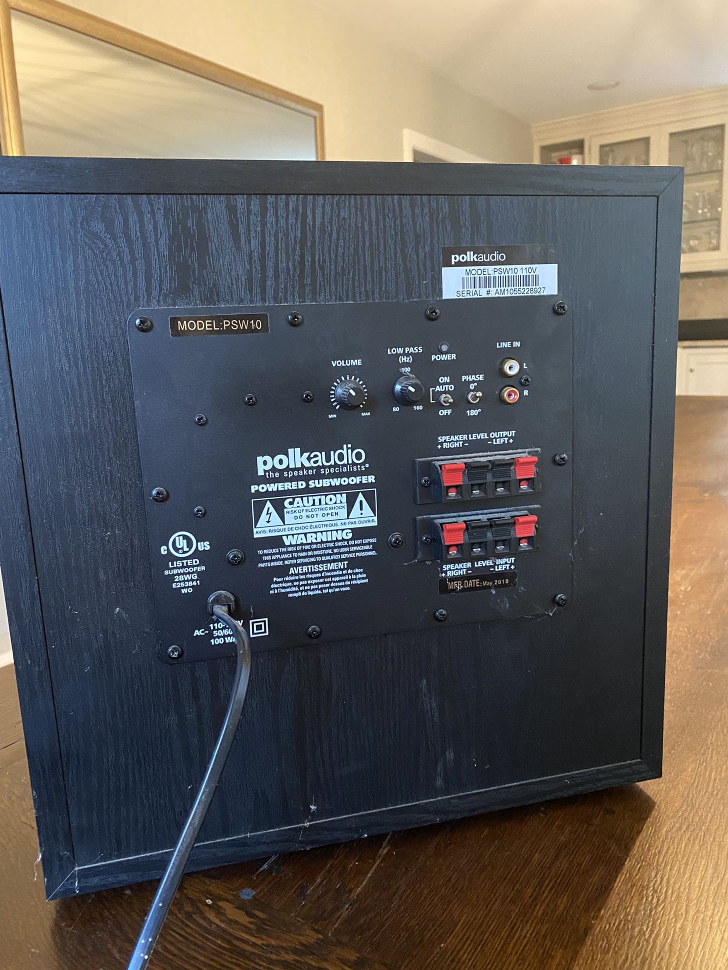 SUBWOOFER 110V, 10" driver: Polk Audio