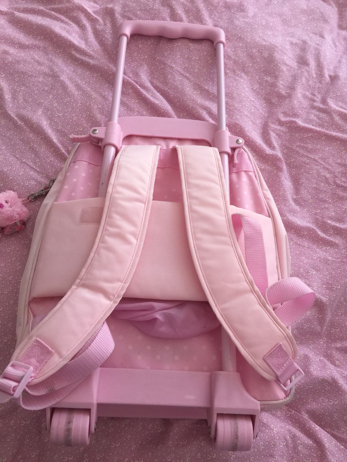 HELLO KITTY light Pink rolling backpack