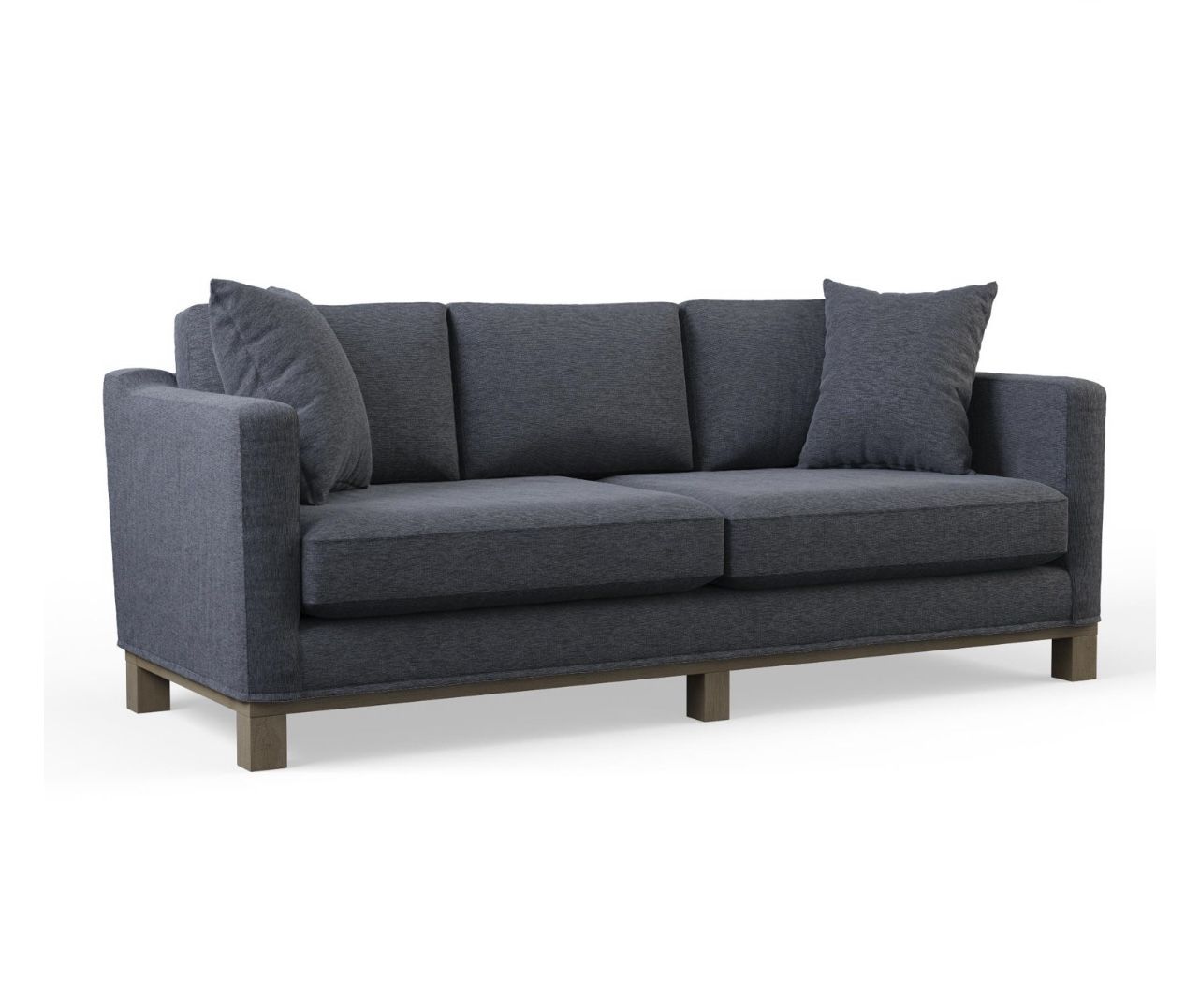 85” Kay Two Cushion Track Arm Sofa With Wood Base