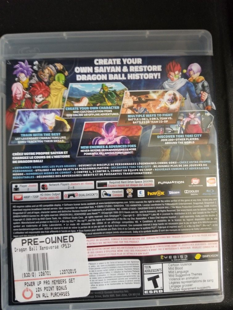 Dragonball Xenoverse Game PS3