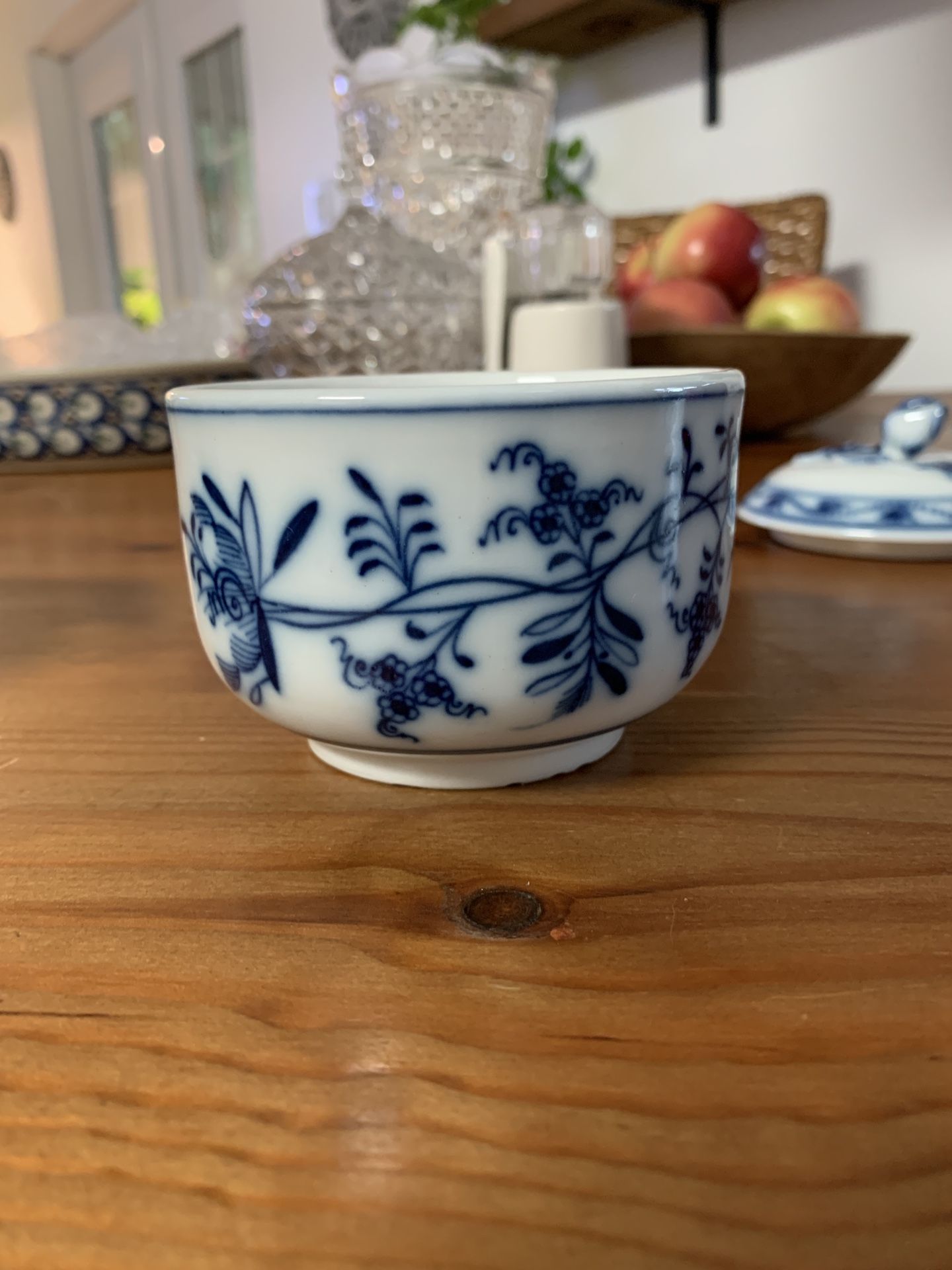 Meissen Pottery Blue Onion Sugar Bowl