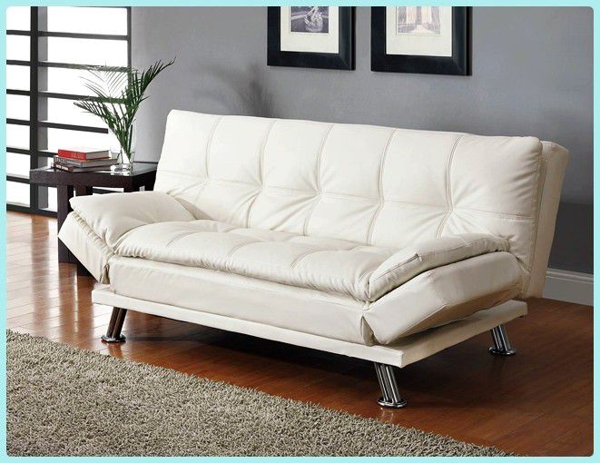 New sofa futon couch sleeper sofa white (black or grey option) 73" x46"