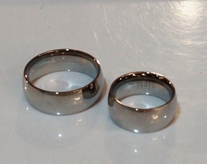 Couples: Stainless Steel Engagement/Wedding Ring Set