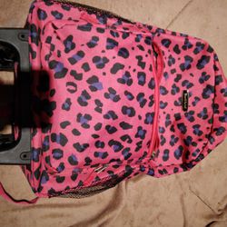 Pink Leopard Rolling Backpack Thumbnail