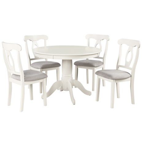 5-piece White Dining Table Set