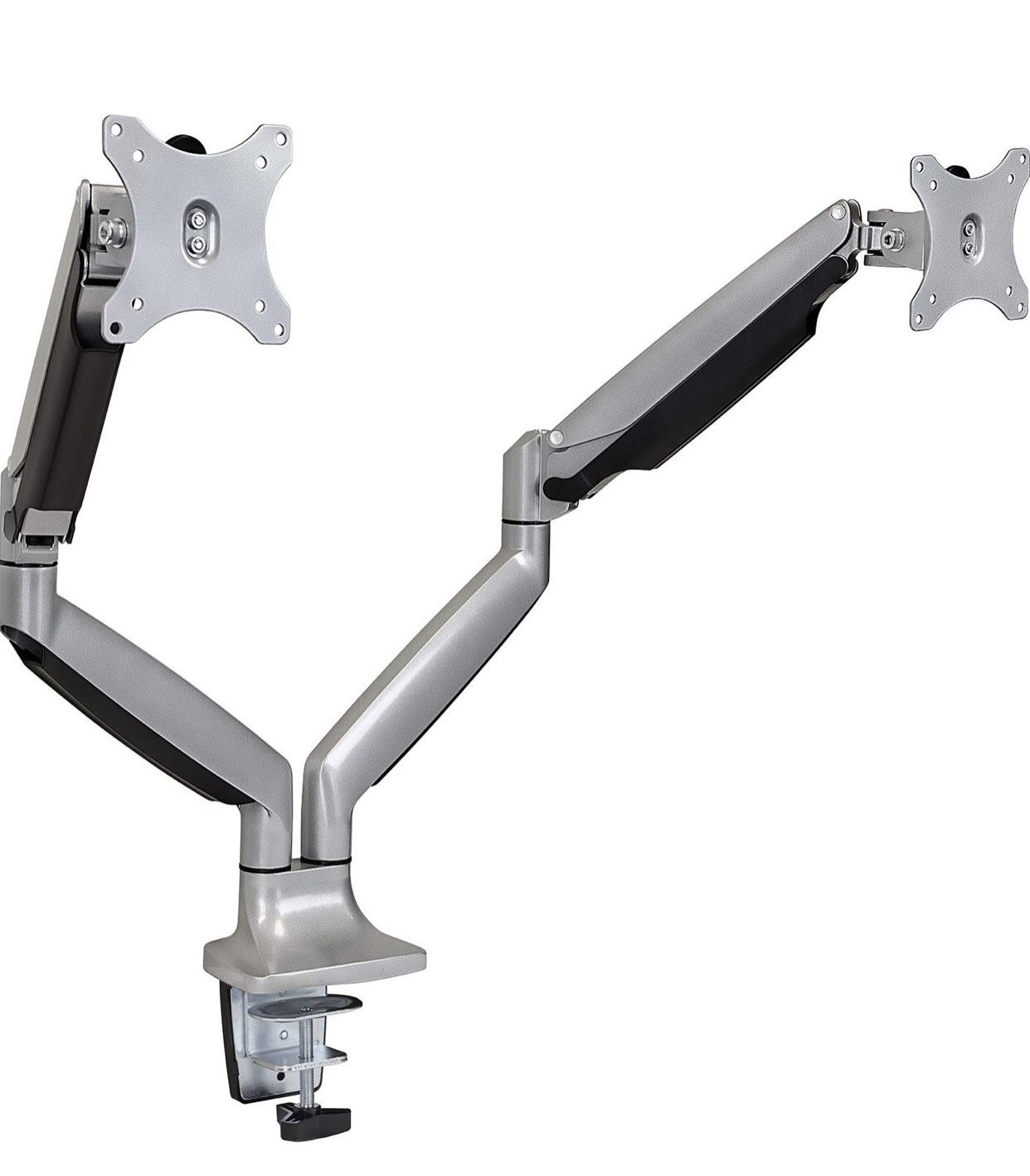 Mount It! Dual Monitor Arms for Desk, Height Adjustable Full Motion Monitor Stand With Gas Spring Arms, Fits 24, 27, 29, 30, 32 Inch Computer Screens