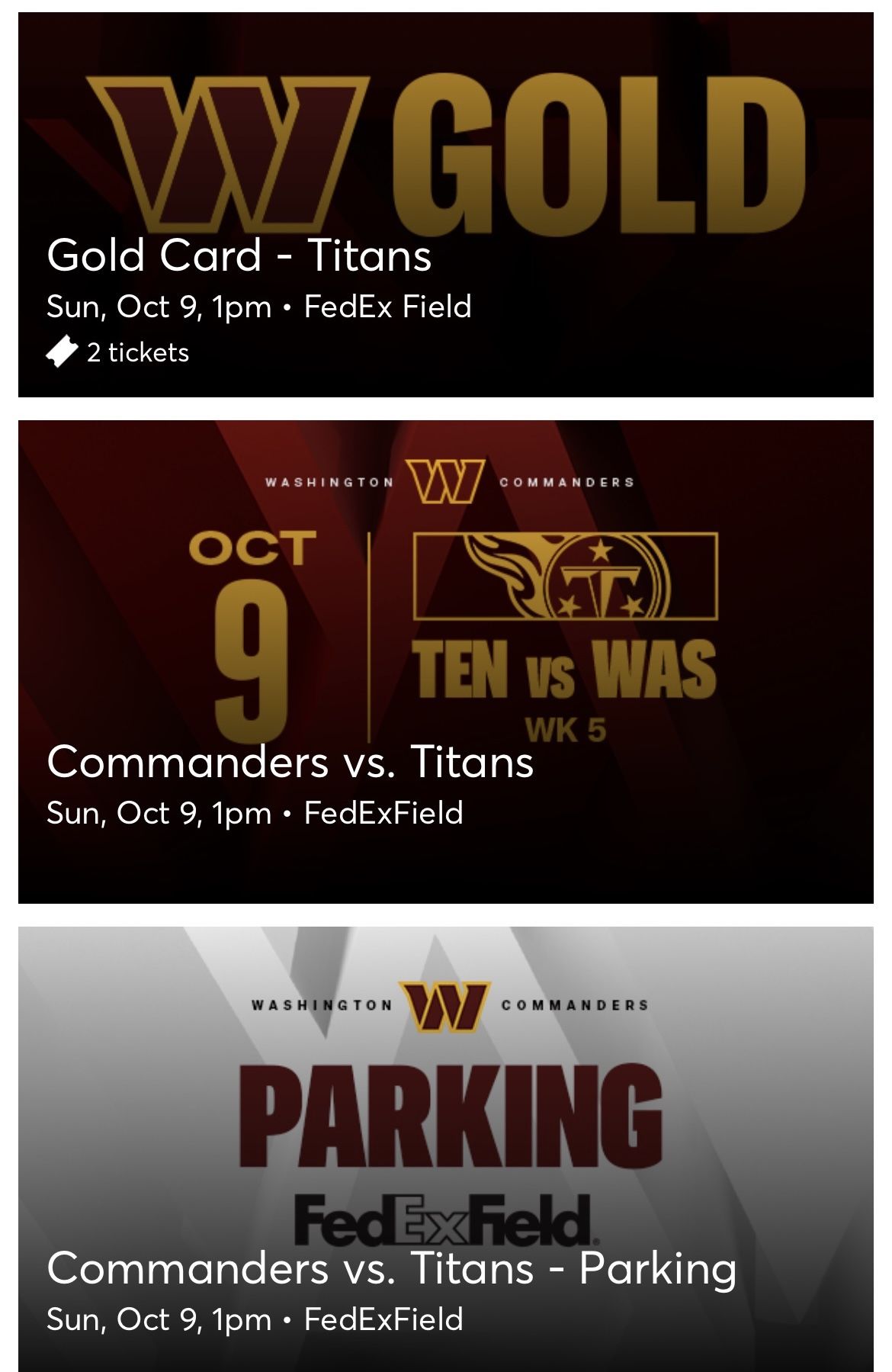 Washington Commanders VS Tennessee Titans VIP (2 Tickets)