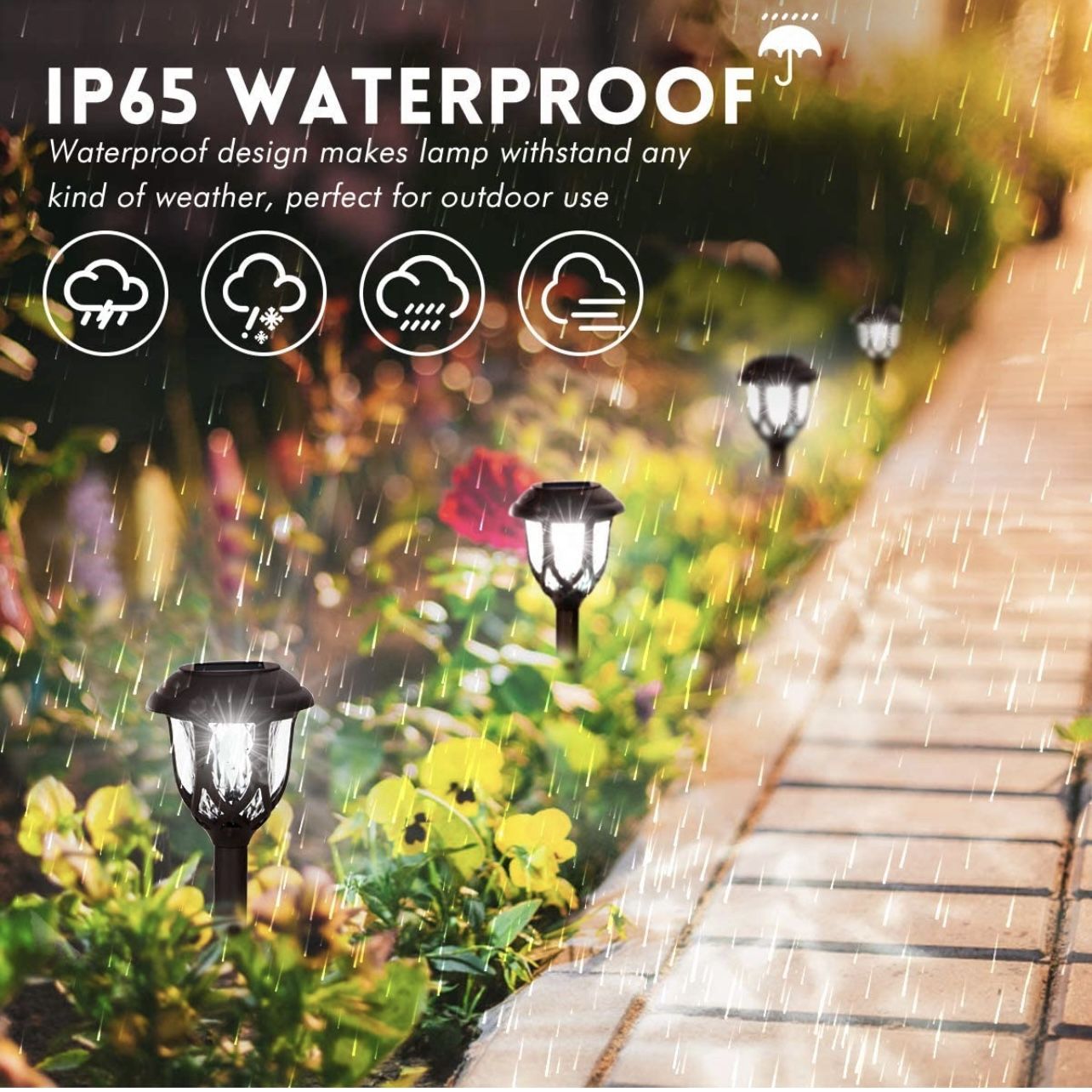 Solar Lights Outdoor Decorative,10 Packs Solar Pathway Lights,Powered Landscape Lighting,Waterproof Solar Powered Garden Yard Lights for Walkway Sidew
