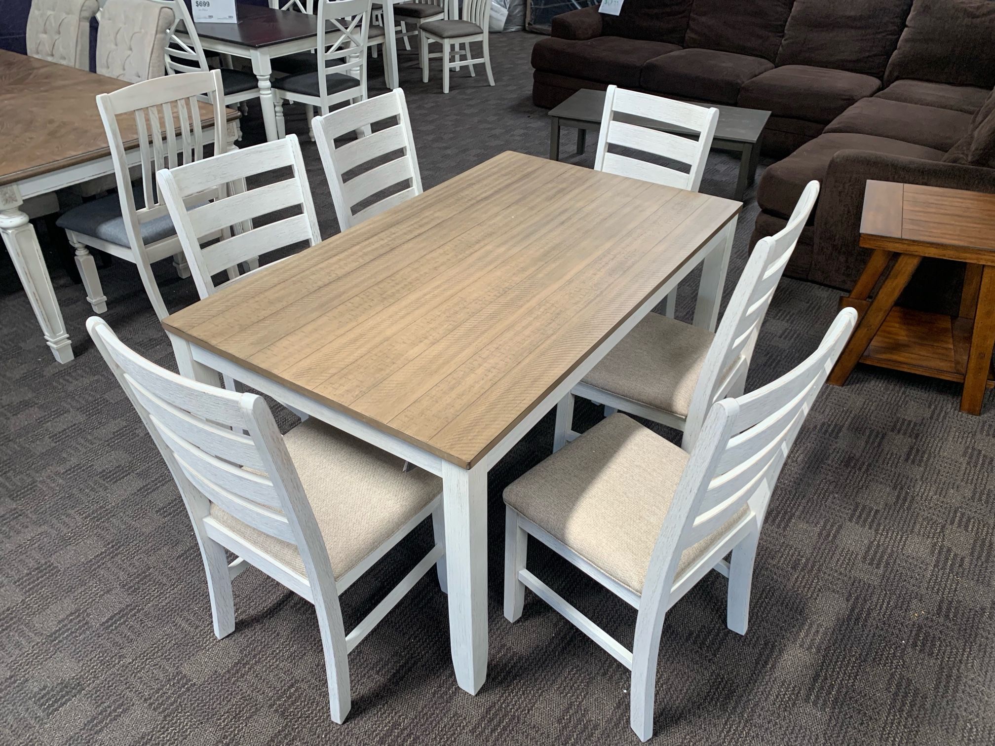 New White Dining Kitchen Table Set
