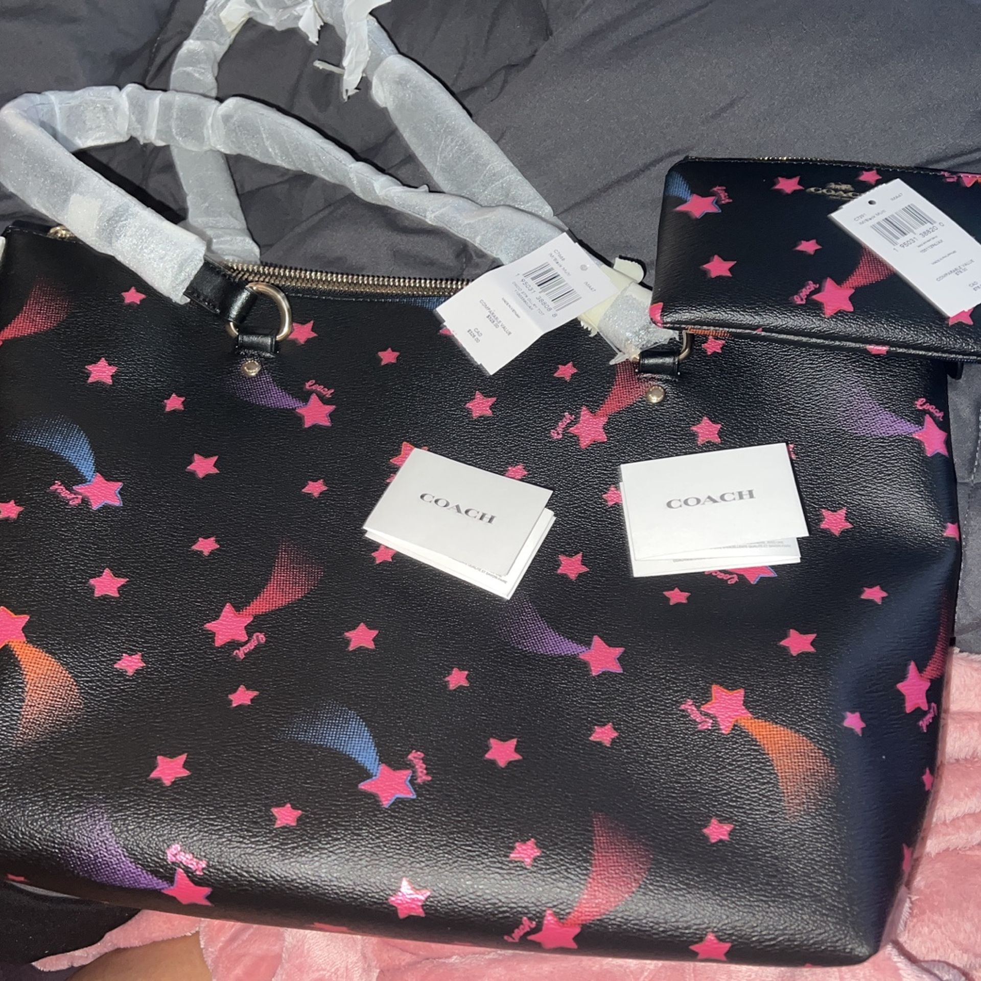 Coach Shooting Star Set Purse And Wristlet