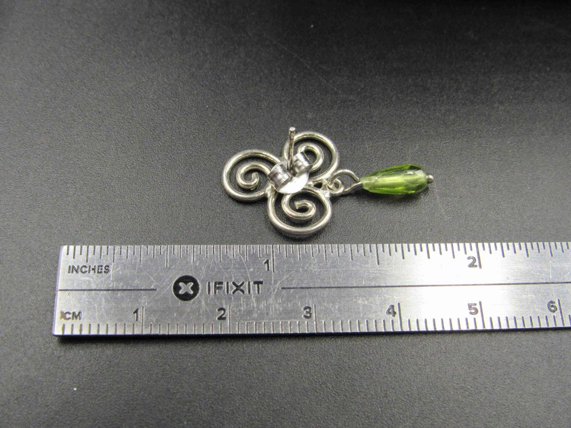 Sterling Silver Triple Swirling Peridot Earrings Vintage Wedding Engagement Anniversary Beautiful Everyday Minimalist Cute Sexy