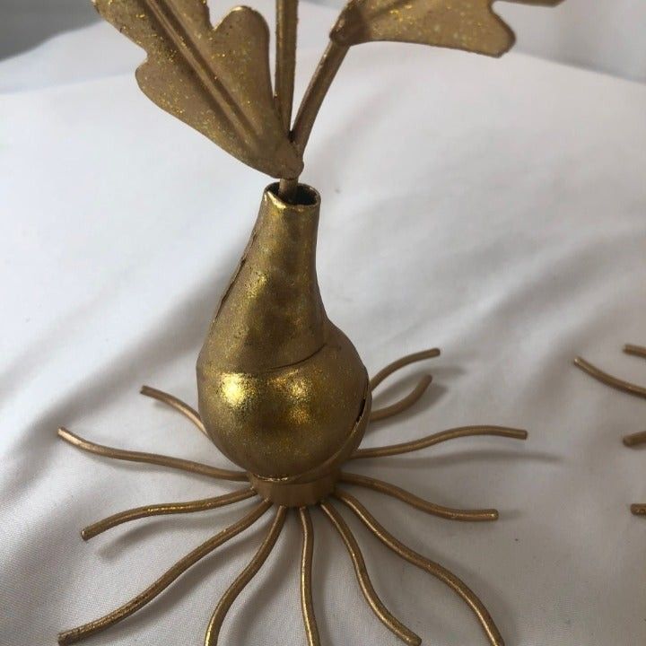 Metal Golden Flowers Set Decoration