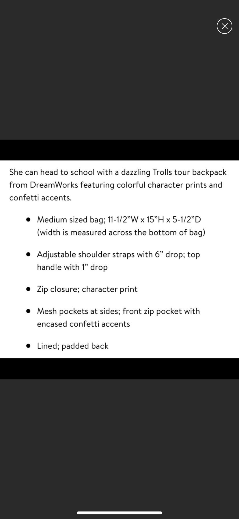 Trolls World Tour Girls Backpack