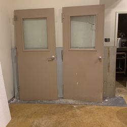 2 36 X 83 Fire Rated Steel Doors With Glass  Thumbnail