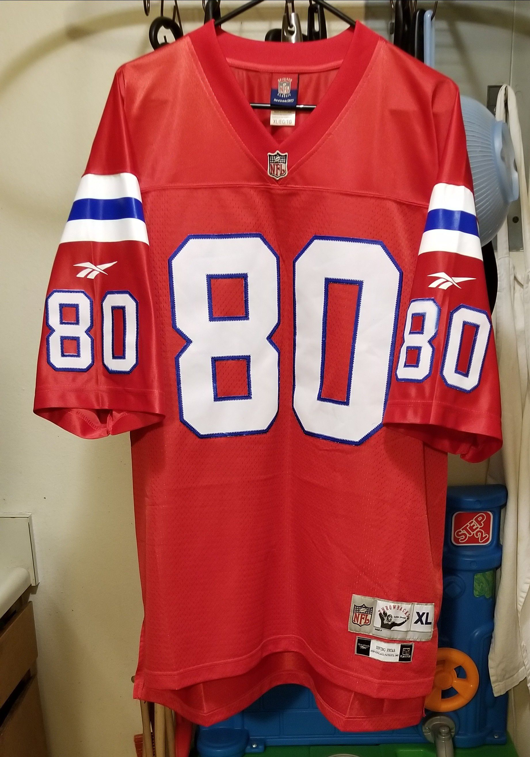 Vintage NFL New England Patriots Irving Fryar#80 Stitched Throwback REEBOK Jersey Size XL X-Large