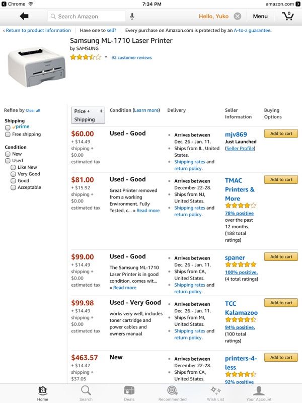 Samsung Printer ML1710