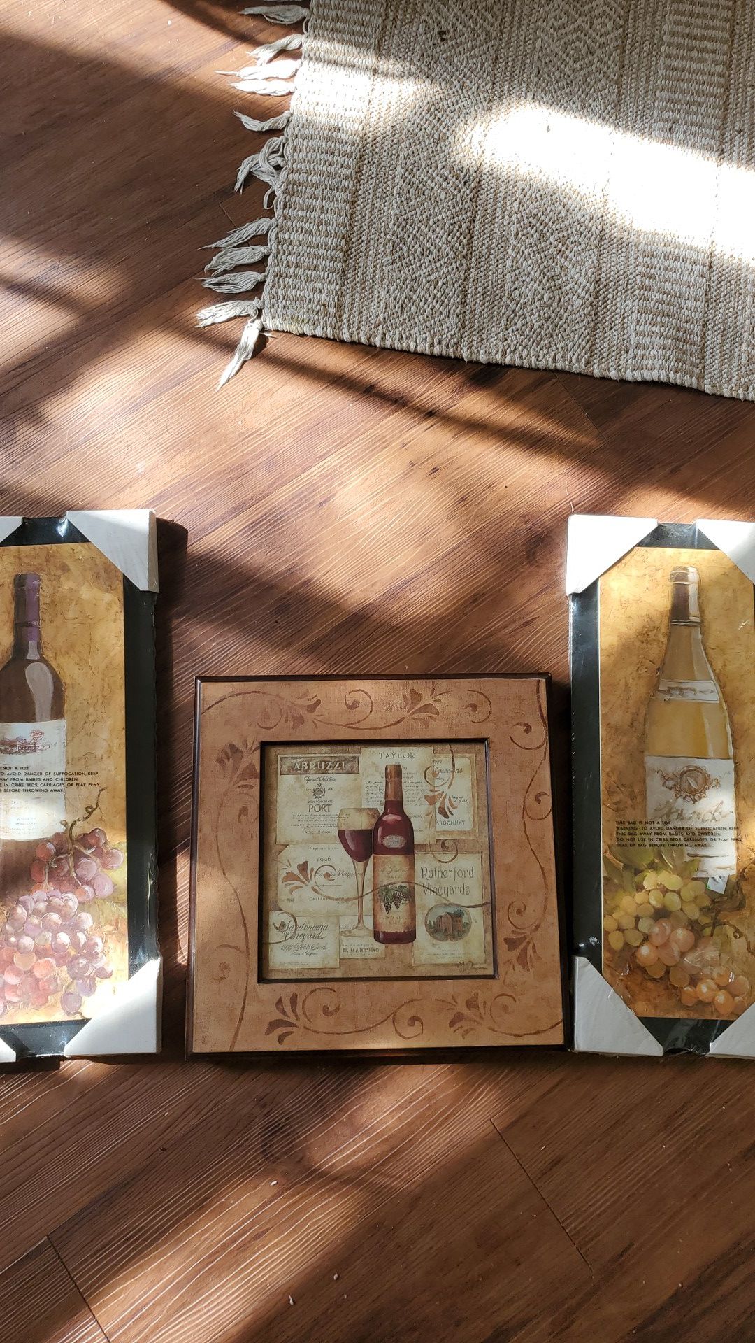 3 pc Kitchen decorative wine frame 