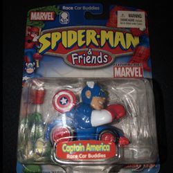 Marvel Spiderman And Friends Race Car Buddies Captain America Thumbnail