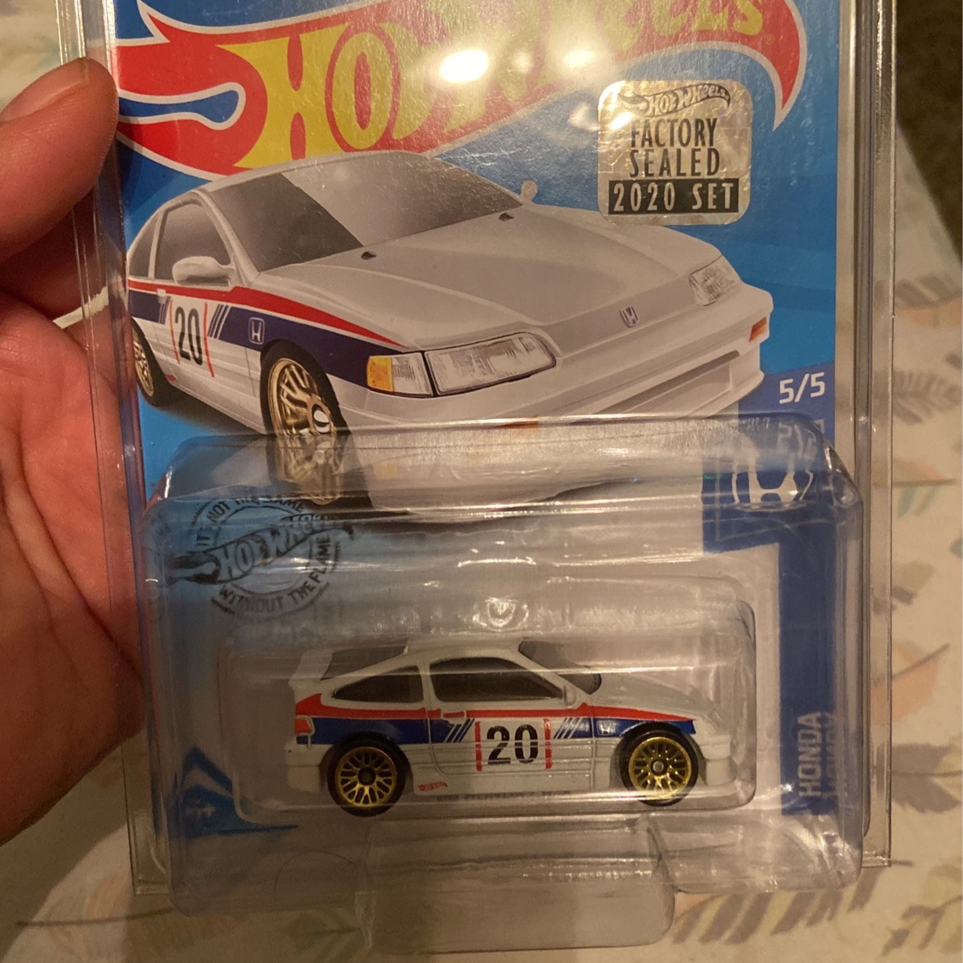 2020 HOT WHEELS #123/250 '88 HONDA CR-X #5/5 FACTORY SEALED CRX WHITE /W GOLD RIMS