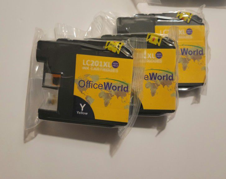 Office World Lot of 12 Printer Ink Cartridges LC201XL Multicolor For Brother New