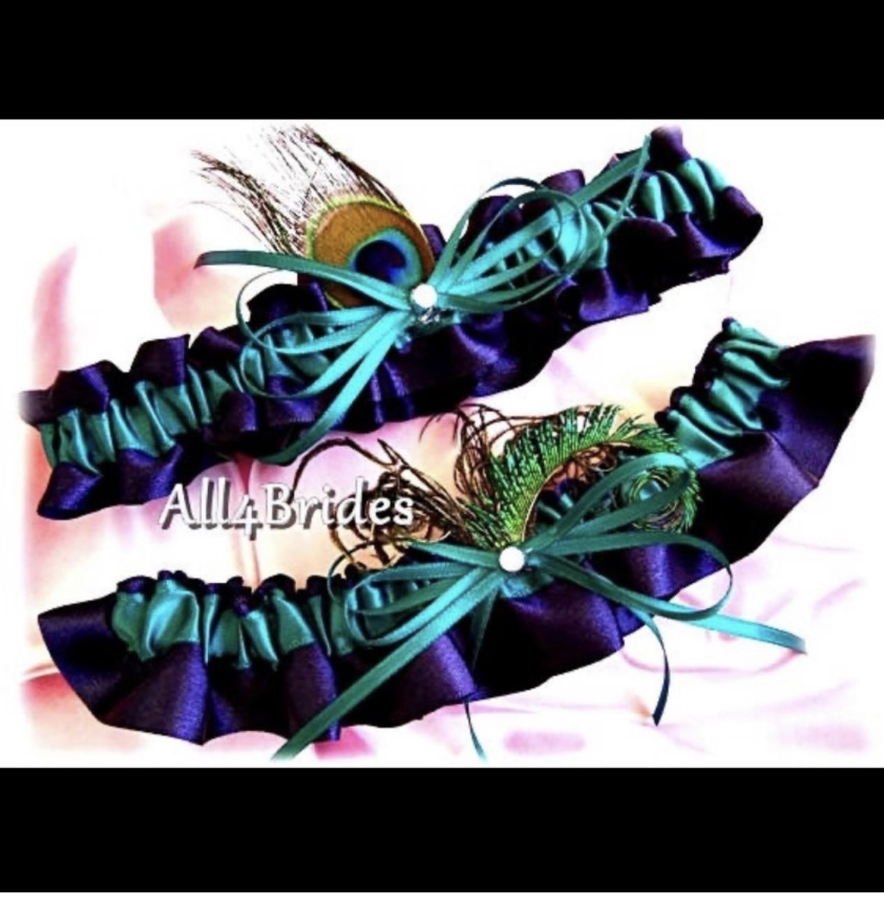 Peacock Wedding Leg Garters