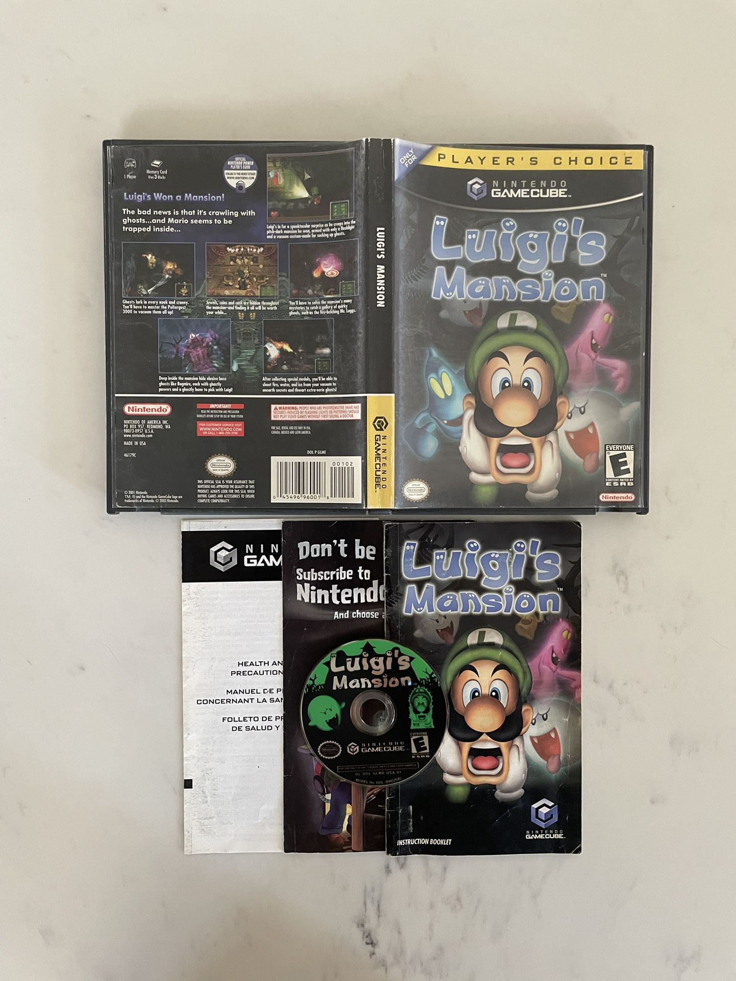 Luigi’s Mansion Nintendo Gamecube GAME