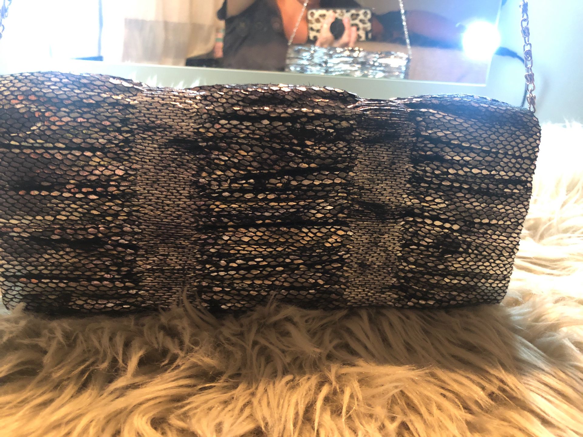 Gray & Black night women’s clutch