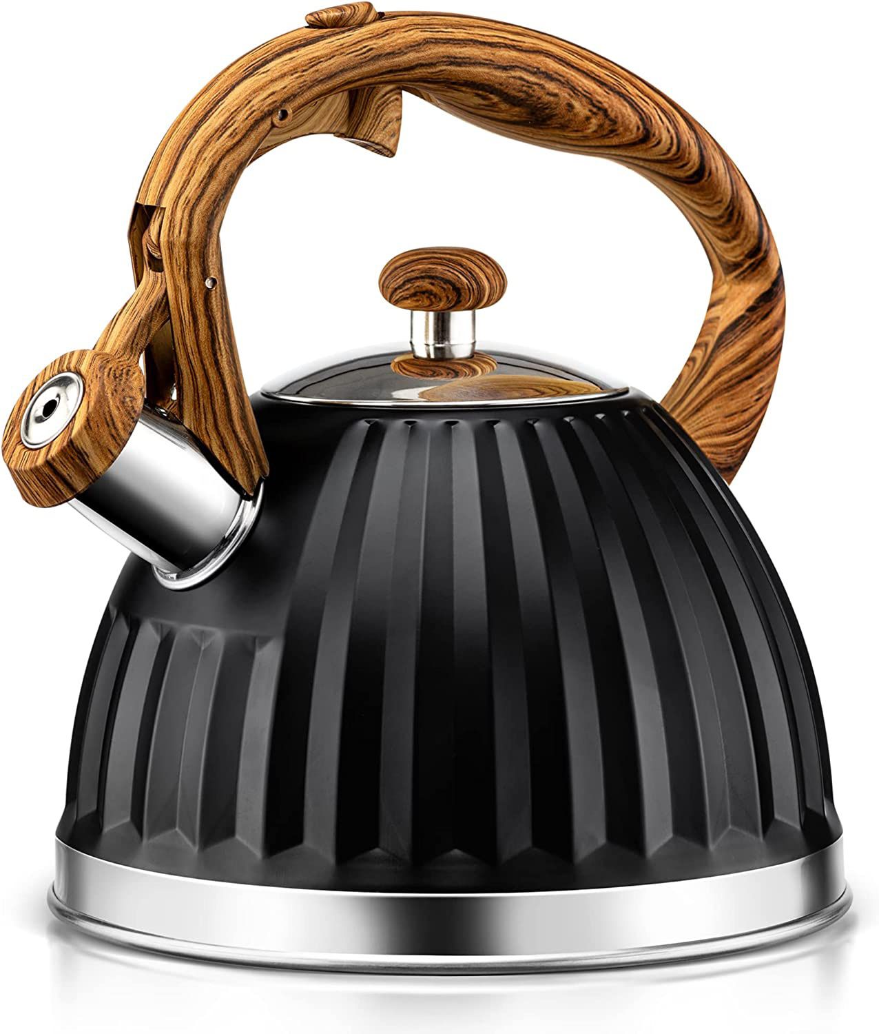 Tea Kettle With Real Wood Handle 