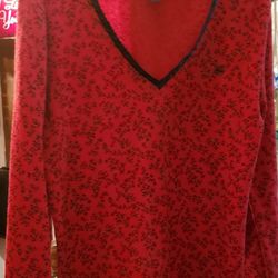 Ladies Medium Ralph Lauren Ribbed Sweater With Black Trim Thumbnail