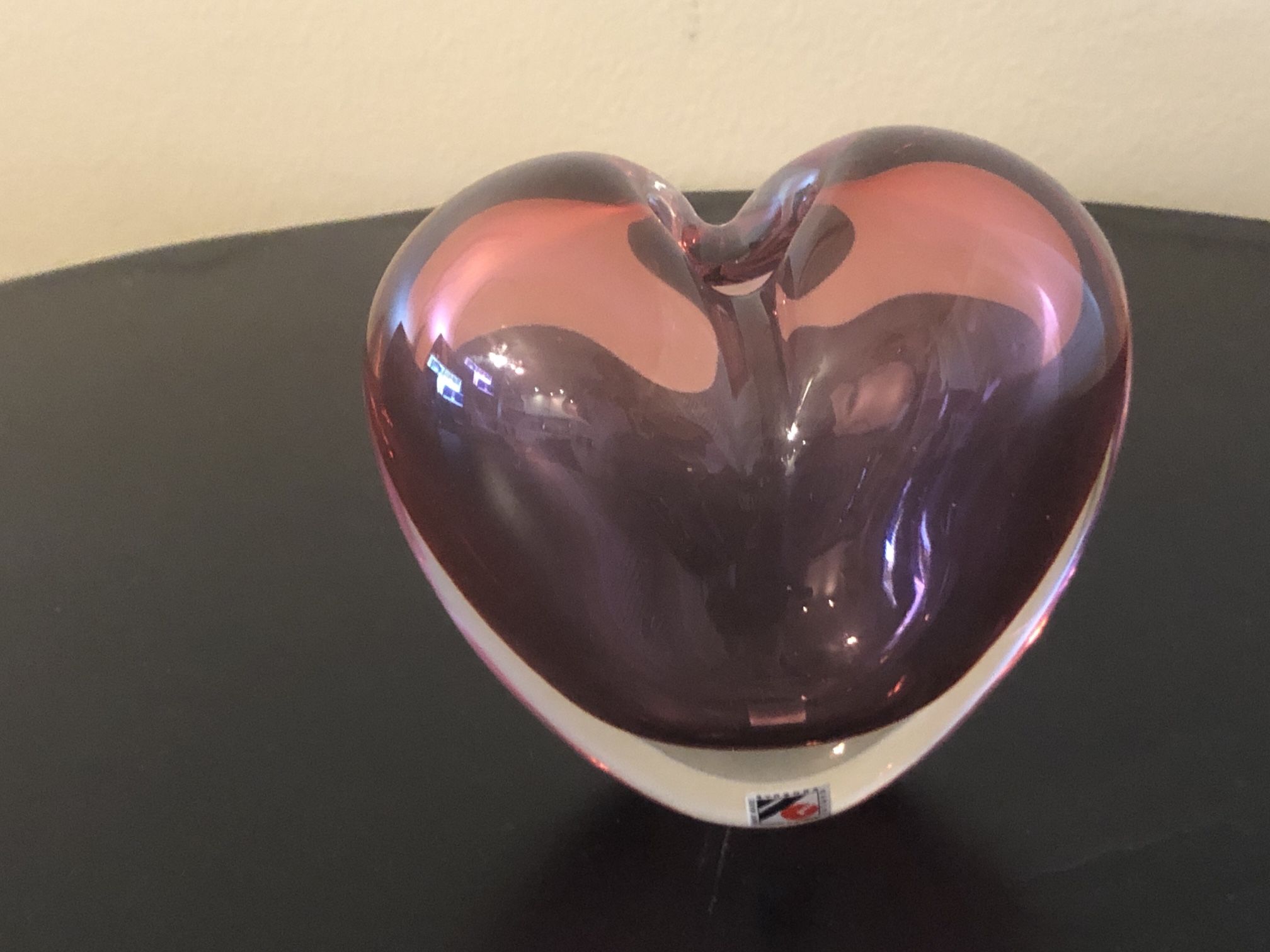 Svoboda Karlov Czech Republic Heart Shape Vase Signed