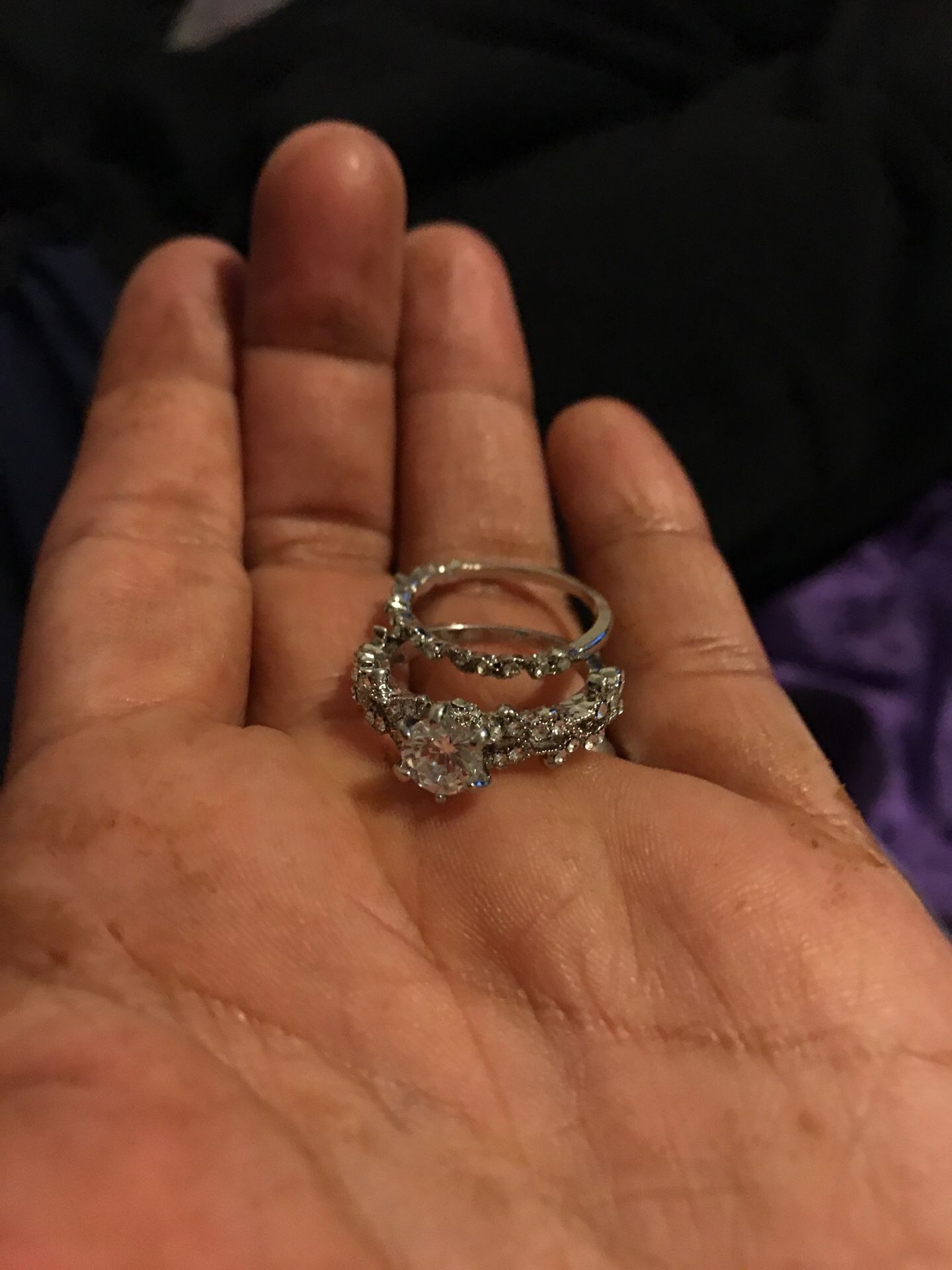 Wedding band ring white gold