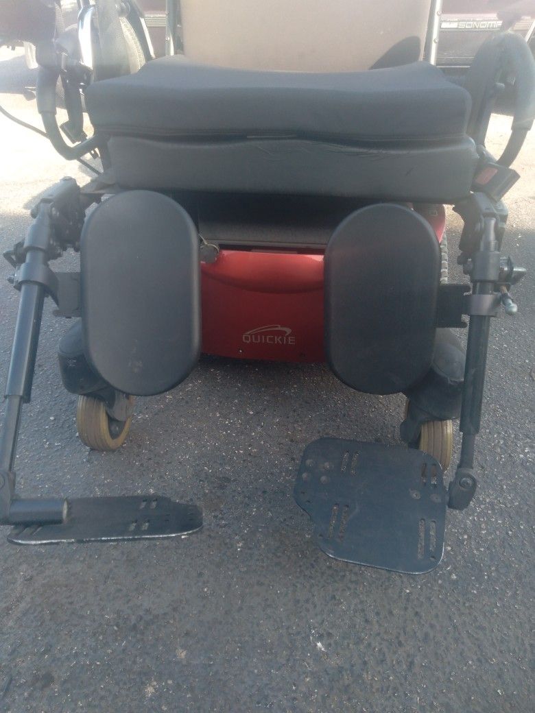 Mobility Chair, Quikie 715, Red Metallic, Extra Large, New Batteries, Adjustable Legs & Headrest, Adjustable Controller, 4 Speed Levels