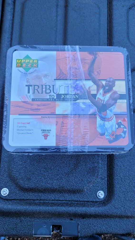 1999 MICHAEL JORDAN TRIBUTE SEALED UPPER DECK 30 CARD SET LUNCH BOX