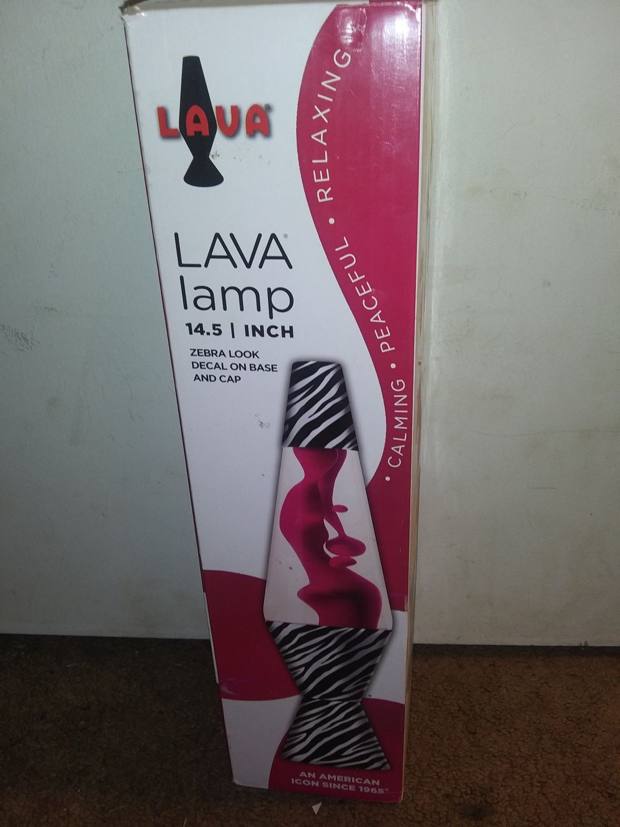 14.5" Lava Lamp w Zebra Print Base